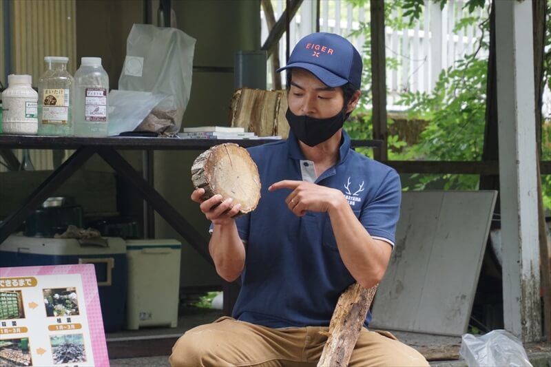 丹波山倶楽部 代表理事の青柳雄大さんによる『原木舞茸講義』